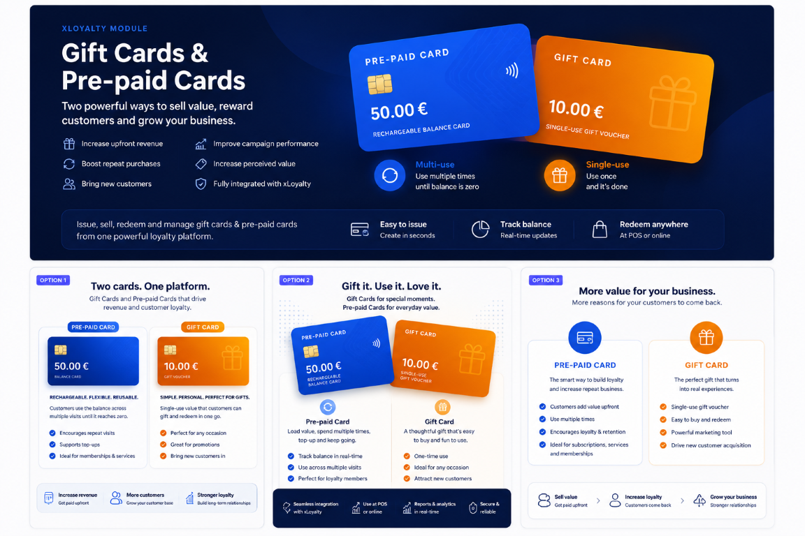 xLoyalty Cards dashboard mockup